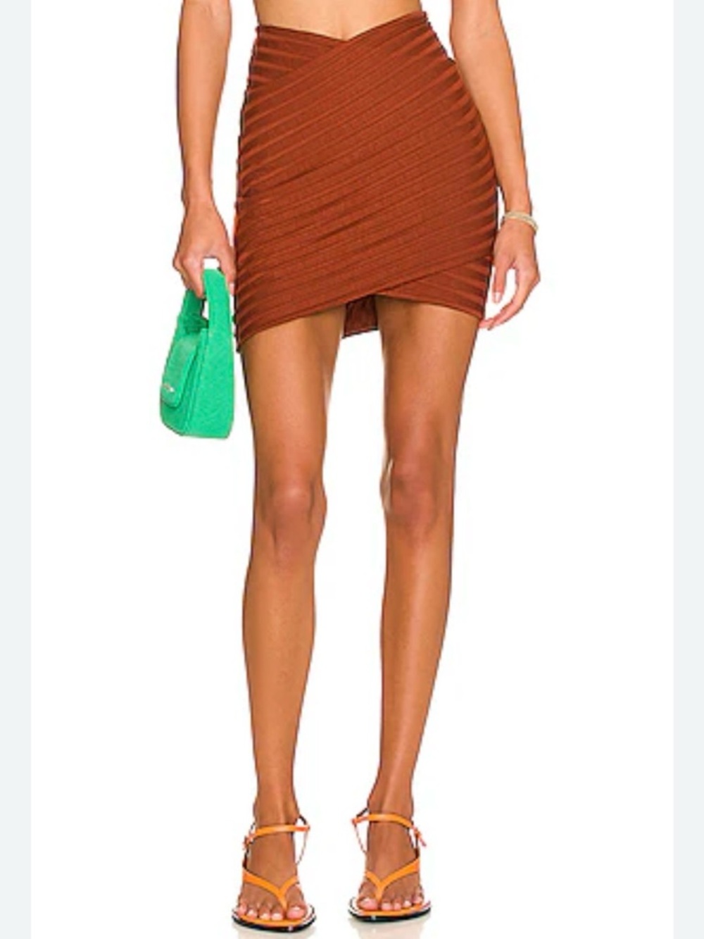 Simon Miller Womens Adio Brown Cross Over Pull On Party Mini Skirt NWT